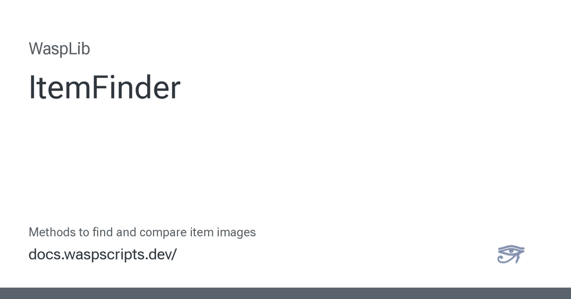 ItemFinder - WaspLib documentation