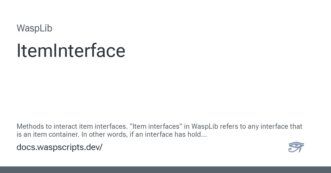 ItemInterface - WaspLib documentation