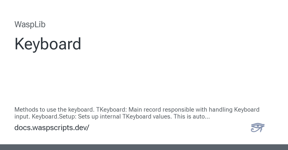 Keyboard - WaspLib documentation